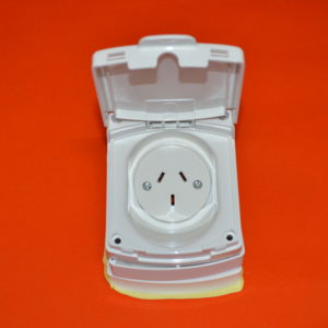 Clipsal 415VF Outlet – IP34 – 10 Amp double pole external outlet,