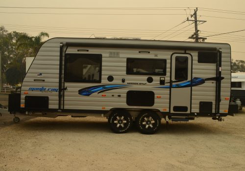 Entry side with roll out awning