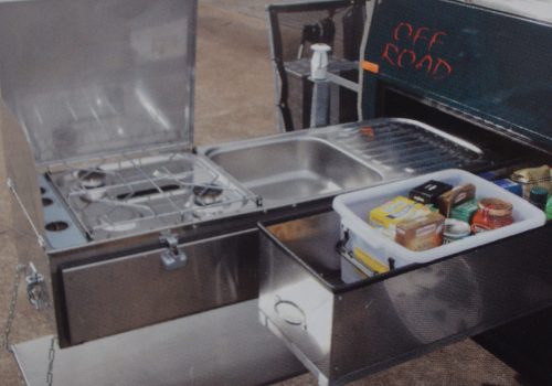slide out stainless kitchen & storage drawer
